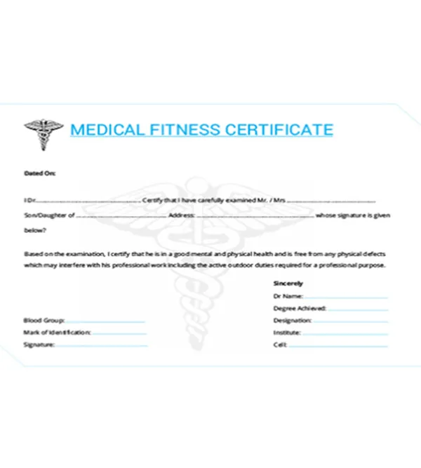 Fitness Certificate